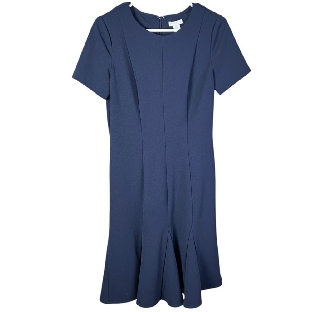 London Times Fit and Flare Dress Navy Women’s Size 4